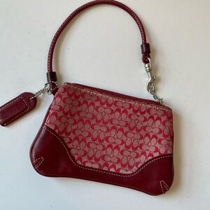 Coach Red and Cream Wristlet